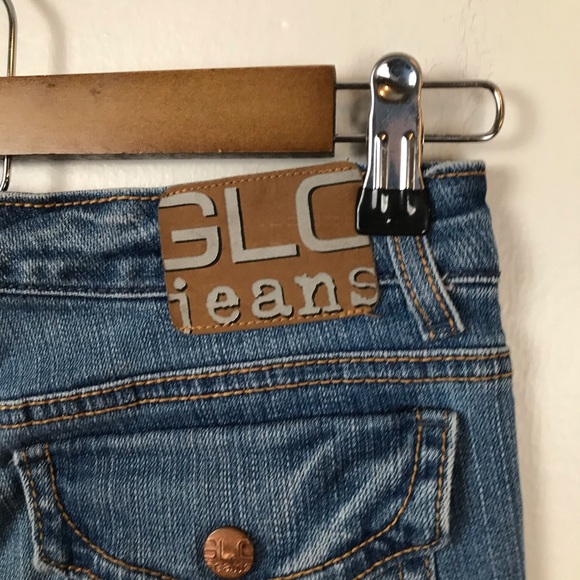 GLO Jeans Junior Size 5 Blue Side Slit Snap Pocket Capri Denim Jean 30" Waist - Picture 4 of 5